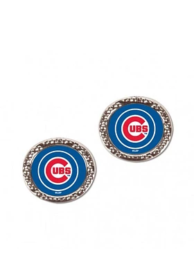 Chicago Cubs Hammered Post Womens Earrings