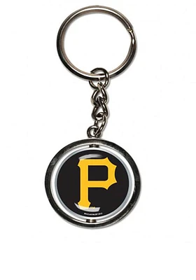 Pittsburgh Pirates Spinning Logo Keychain - Black