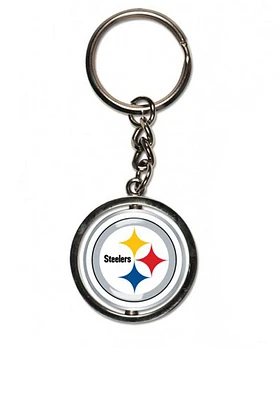 Pittsburgh Steelers Logo Spinner Keychain - Yellow