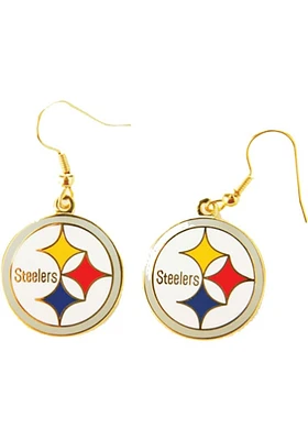 Pittsburgh Steelers Team Logo Dangle Womens Earrings