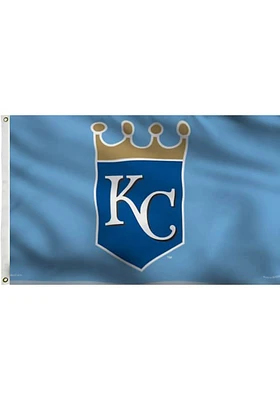 Kansas City Royals 3x5 Light Blue Crown Logo Silk Screen Grommet Flag - Light Blue