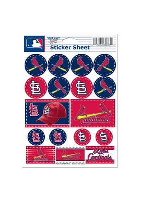 St Louis Cardinals 5x7 Sheet of Stickers - Red