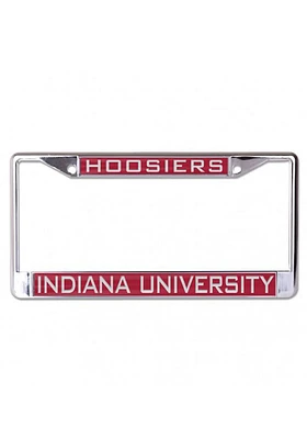 Indiana Hoosiers Team Name Inlaid License Plate Frame - Red