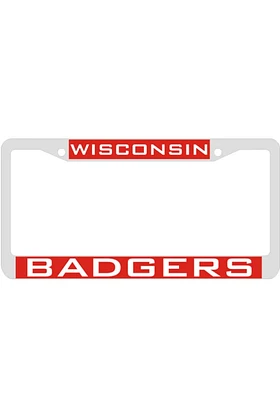 Wisconsin Badgers Team Name Inlaid License Plate Frame - Red