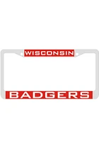 Wisconsin Badgers Team Name Inlaid License Plate Frame - Red