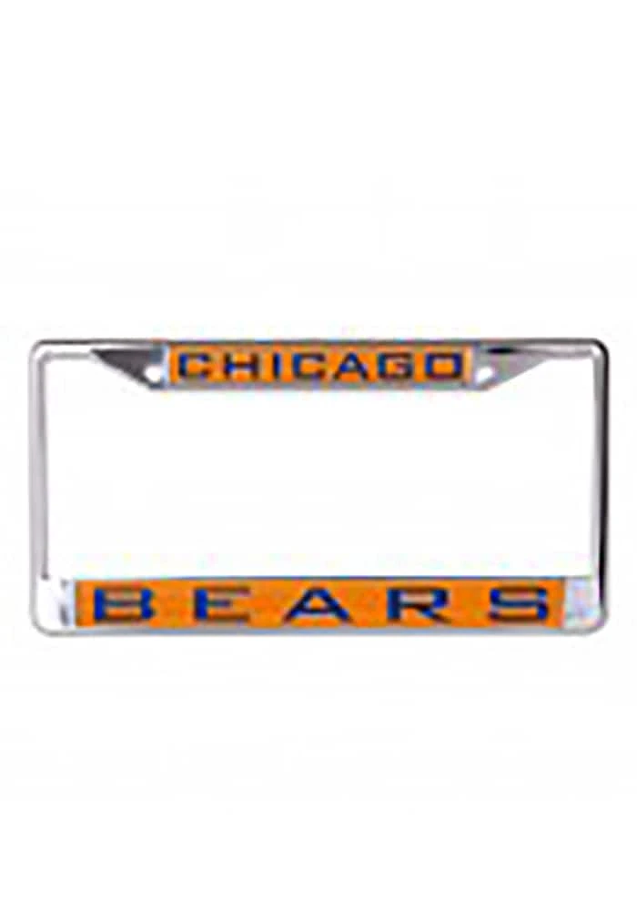 Chicago Bears Team Name Inlaid License Plate Frame - Orange