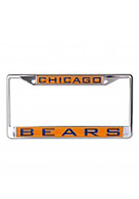 Chicago Bears Team Name Inlaid License Plate Frame - Orange