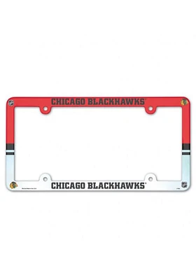 Chicago Blackhawks Plastic Full Color License Plate Frame - White