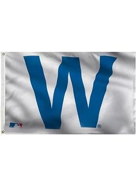 Chicago Cubs Team W Logo Silk Screen Grommet Flag - White