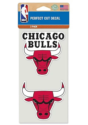 Chicago Bulls 2 Pack Perfect Cut Auto Decal - Red