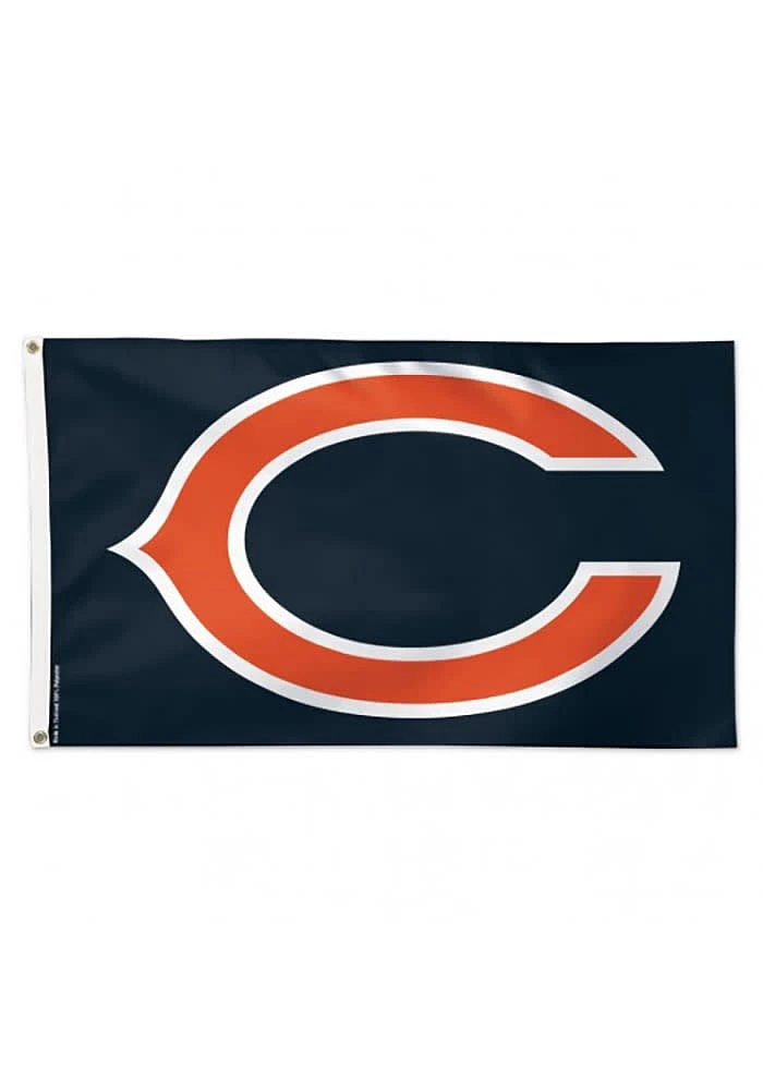 Chicago Bears Deluxe Grommet Silk Screen Grommet Flag - Navy Blue