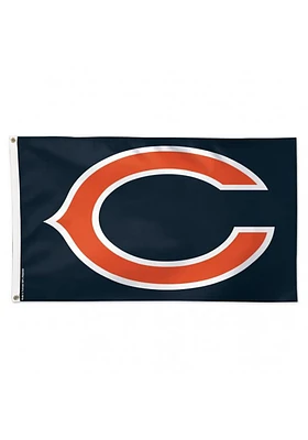 Chicago Bears Deluxe Grommet Silk Screen Grommet Flag - Navy Blue