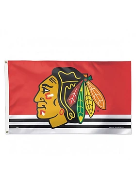 Chicago Blackhawks Deluxe Grommet Silk Screen Grommet Flag - Red