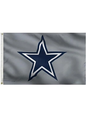 Dallas Cowboys Deluxe Grommet Silk Screen Grommet Flag - Grey