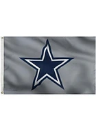 Dallas Cowboys Deluxe Grommet Silk Screen Grommet Flag - Grey