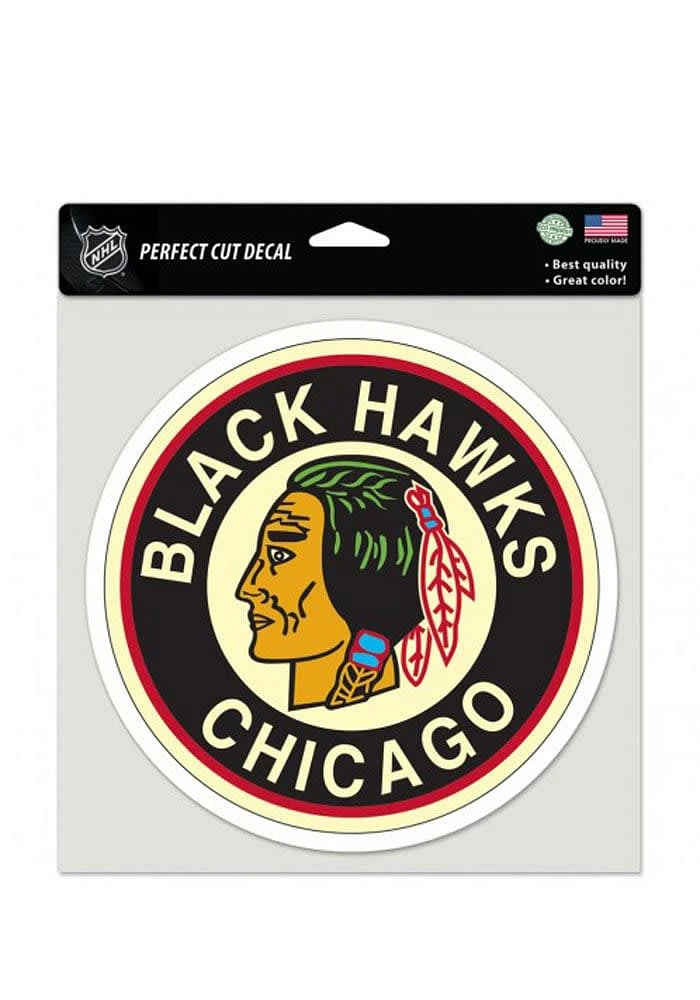 Chicago Blackhawks Retro Auto Decal - Black