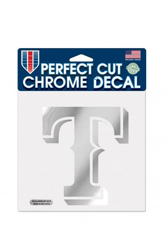 Texas Rangers Chrome Auto Decal - Silver