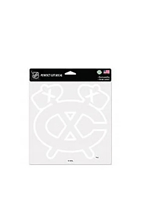 Chicago Blackhawks Mono Perfect Cut Auto Decal - White