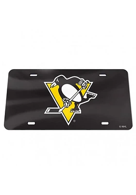 Pittsburgh Penguins Black Team Logo Alternate Color Car Accessory License Plate