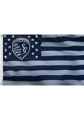 Sporting Kansas City 3x5 Stars and Stripes Deluxe Silk Screen Grommet Flag - Blue