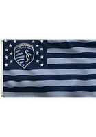 Sporting Kansas City 3x5 Stars and Stripes Deluxe Silk Screen Grommet Flag - Blue