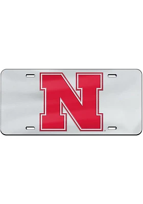 Nebraska Cornhuskers Silver Team Logo Car Accessory License Plate