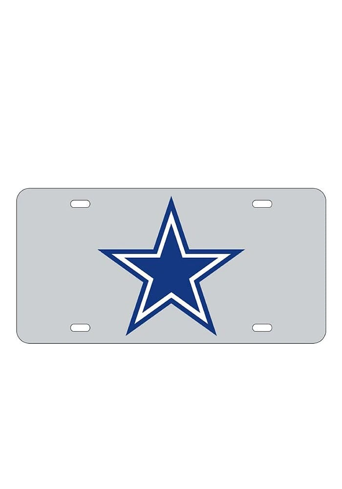 Dallas Cowboys Silver Team Logo Inlaid Car Accessory License Plate
