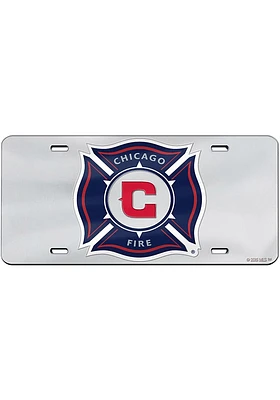 Chicago Fire Silver Team Logo Car Accessory License Plate