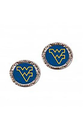West Virginia Mountaineers Hammered Post Womens Earrings