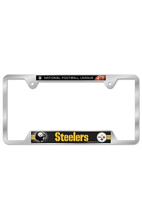 Pittsburgh Steelers Team Name License Plate Frame - Silver
