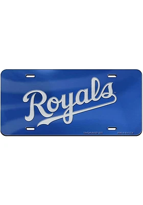 Kansas City Royals Blue Wordmark Inlaid Car Accessory License Plate