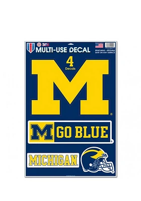 Michigan Wolverines 11x17 Multi Use Auto Decal - Yellow