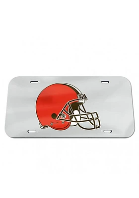 Cleveland Browns Silver Classic Acrylic Team Logo Silver Car Accessory License Plate