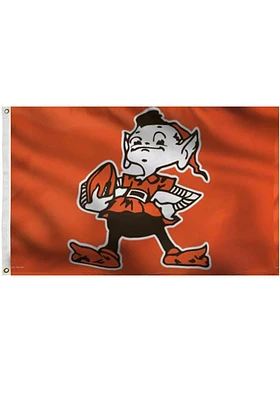 Cleveland Browns Retro Logo Grommet Silk Screen Grommet Flag - Orange