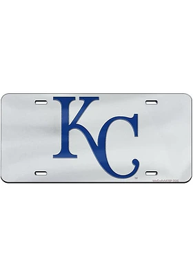 Kansas City Royals Silver Cap Logo Inlaid Car Accessory License Plate