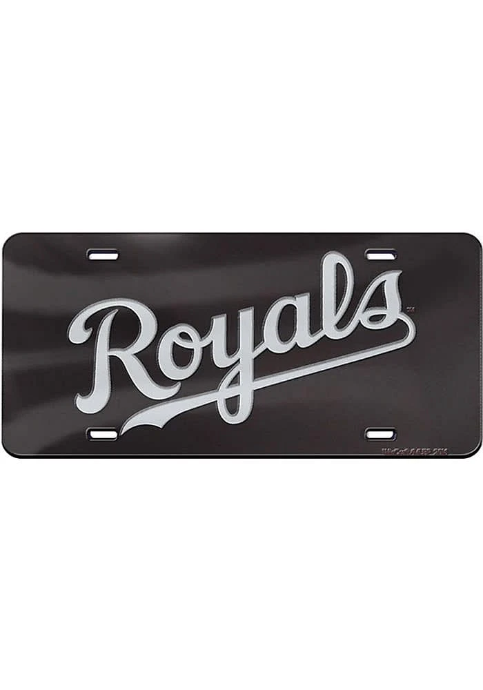 Kansas City Royals Silver Black/Silver Jersey Logo Car Accessory License Plate
