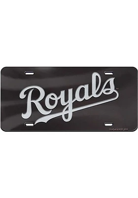 Kansas City Royals Silver Black/Silver Jersey Logo Car Accessory License Plate