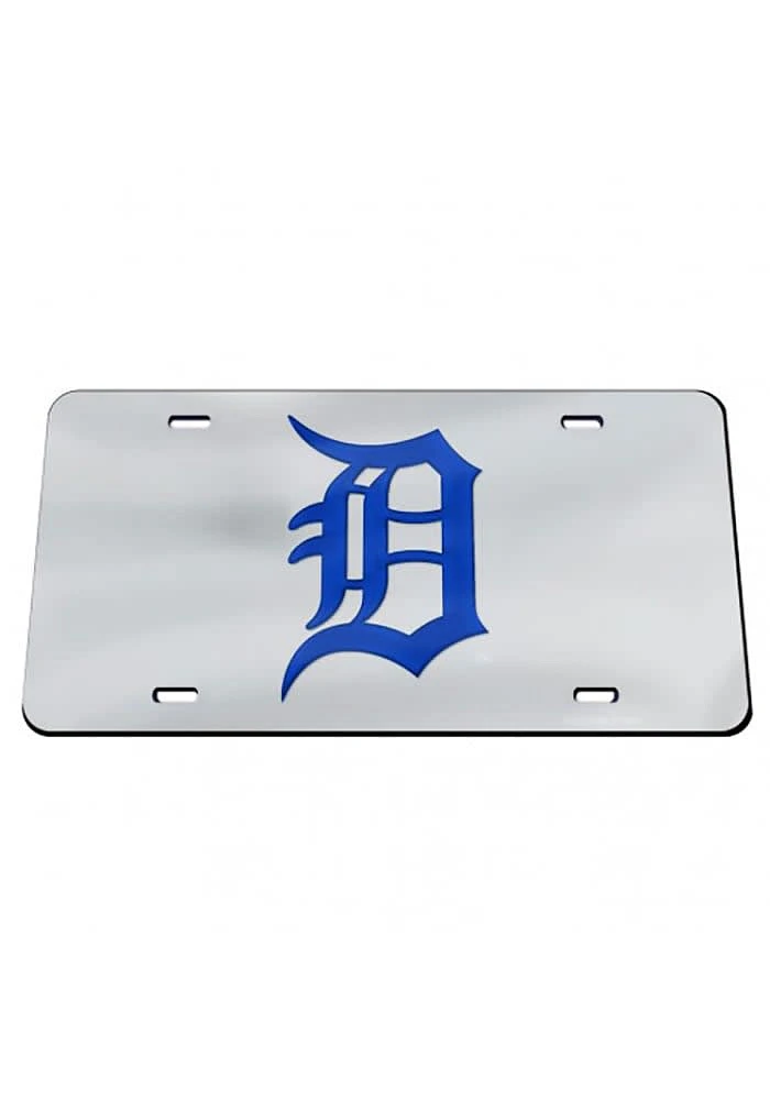 Detroit Tigers Silver Team Logo Inlaid Car Accessory License Plate