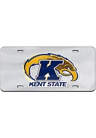Kent State Golden Flashes Silver Team Logo Inlaid Car Accessory License Plate