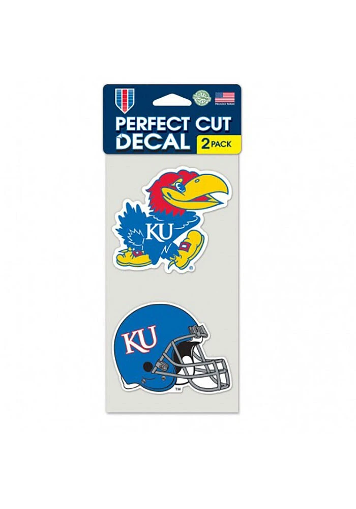 Kansas Jayhawks 2 Pack Perfect Cut Auto Decal - Blue
