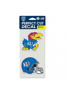 Kansas Jayhawks 2 Pack Perfect Cut Auto Decal - Blue