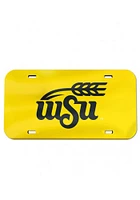 Wichita State Shockers Yellow Team Logo Inlaid Car Accessory License Plate