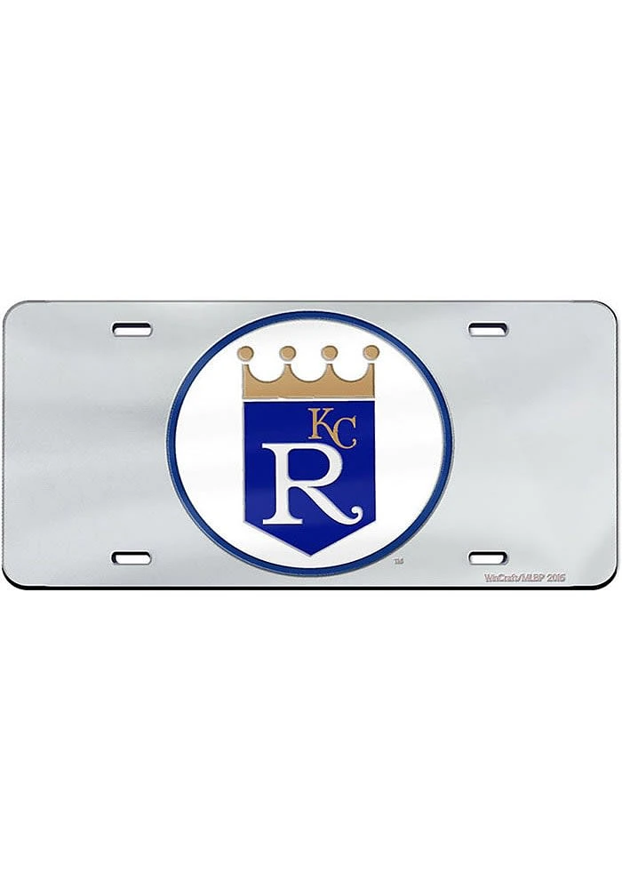 Kansas City Royals Silver Cooperstown Logo Inlaid Car Accessory License Plate