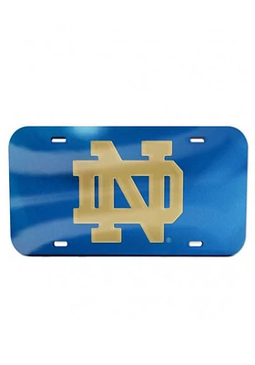 Notre Dame Fighting Irish Blue Team Logo Blue Inlaid Car Accessory License Plate
