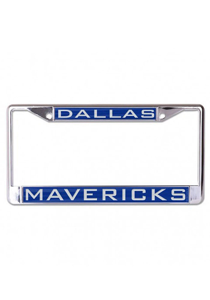 Dallas Mavericks Team Name Chrome License Plate Frame - Blue