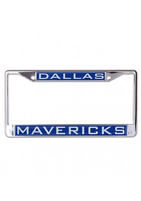 Dallas Mavericks Team Name Chrome License Plate Frame - Blue