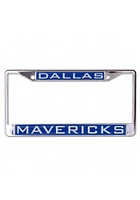 Dallas Mavericks Team Name Chrome License Plate Frame - Blue