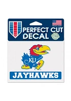 Kansas Jayhawks Team Name Perfect Cut Auto Decal - Blue