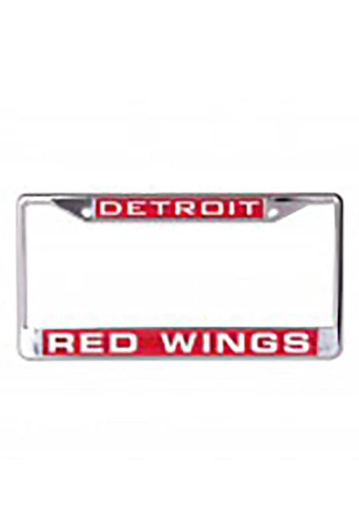 Detroit Red Wings Chrome Inlaid License Plate Frame - Red