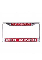 Detroit Red Wings Chrome Inlaid License Plate Frame - Red